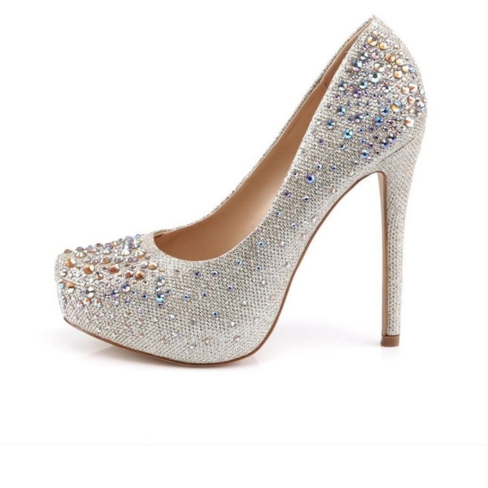 Gold/Nude Rhinestone Heels